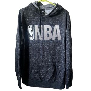 NBA Heathered Black Basketball Lightweight Hoodie Sweatshirt Size Large
